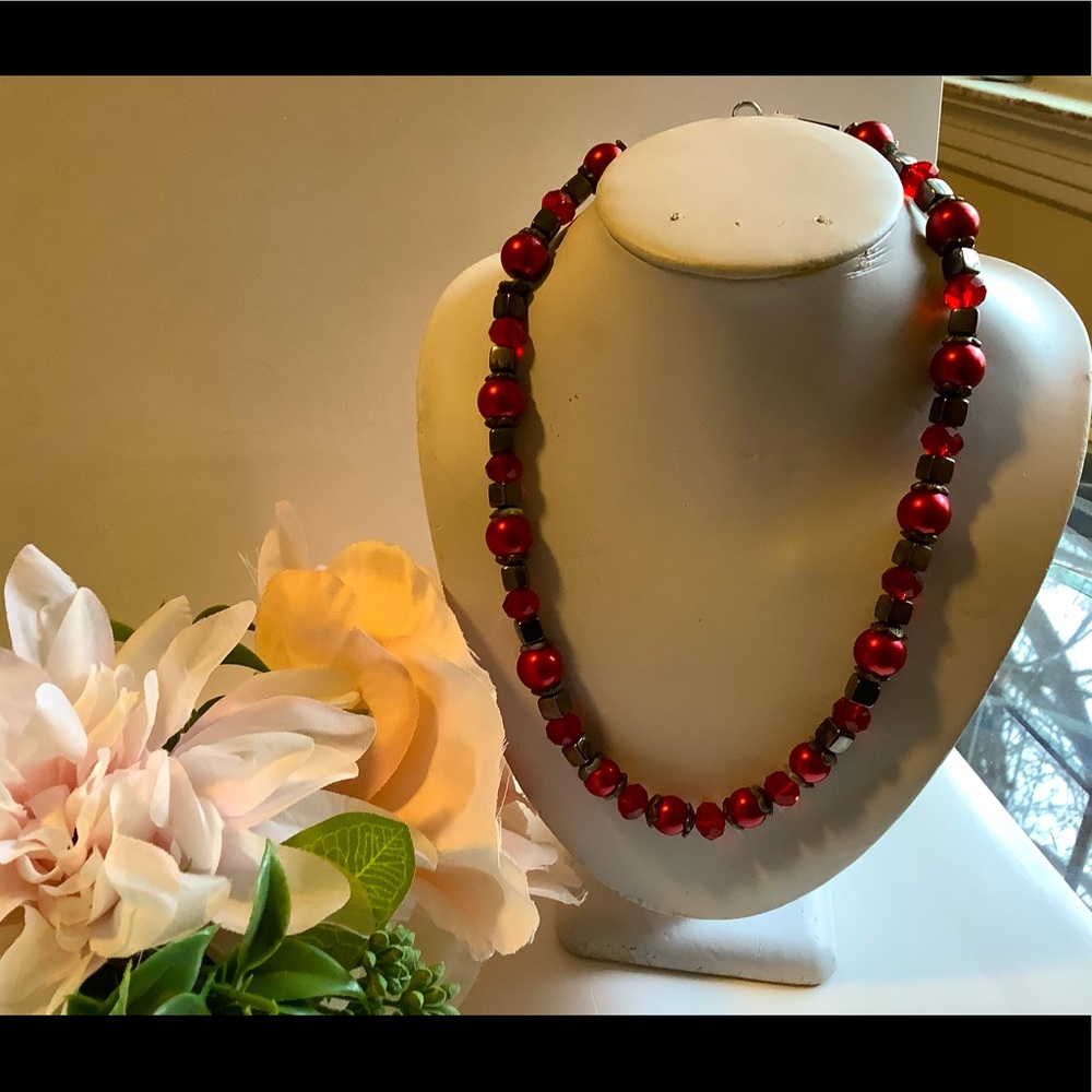 Handmade One of a kind Red beautiful  one of a kind necklace